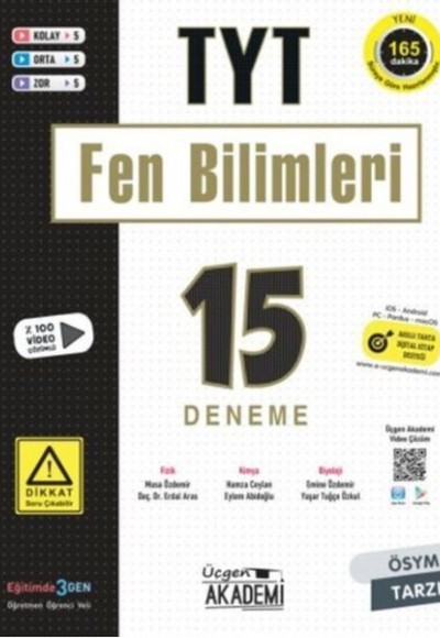 Üçgen Akademi TYT Fen Bilimleri 15 li Deneme Sınavı Üçgen Akademi TYT Fen Bilimleri 15 li Deneme Sınavı