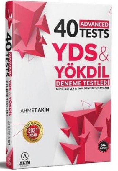 Akın 40 Advanced Tests YDS & Yökdil Deneme Testleri Akın 40 Advanced Tests YDS & Yökdil Deneme Testleri
