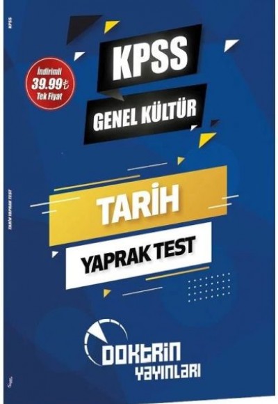 Doktrin Yayınları 2023 KPSS Genel Kültür Tarih Yaprak Test Doktrin Yayınları 2023 KPSS Genel Kültür Tarih Yaprak Test