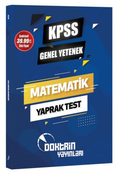 Doktrin Yayınları 2023 KPSS Genel Yetenek Matematik Doktrin Yayınları 2023 KPSS Genel Yetenek Matematik
