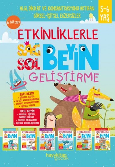 Etkinliklerle Sağ Beyin Sol Beyin Geliştirme (5-6 Yaş) 6 Kitap Takım Etkinliklerle Sağ Beyin Sol Beyin Geliştirme (5-6 Yaş) 6 Kitap Takım