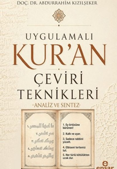 Uygulamalı Kur'an Çeviri Teknikleri Uygulamalı Kur'an Çeviri Teknikleri