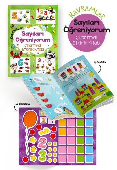 Kavramlar – Sayıları Öğreniyorum – Çıkartmalı Etkinlik Kitabı - 3 Yaş + Kavramlar – Sayıları Öğreniyorum – Çıkartmalı Etkinlik Kitabı - 3 Yaş +