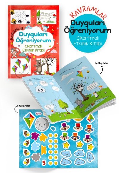 Kavramlar – Duyguları Öğreniyorum – Çıkartmalı Etkinlik Kitabı - 3 Yaş + Kavramlar – Duyguları Öğreniyorum – Çıkartmalı Etkinlik Kitabı - 3 Yaş +