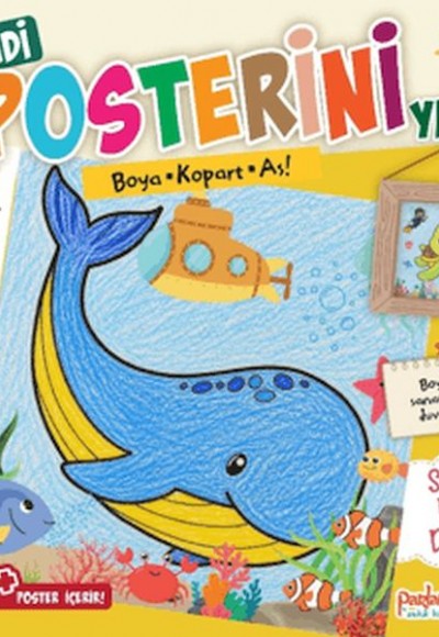 Kendi Posterini Yap! Boya Kopart As! Sevimli Deniz Dünyası Kendi Posterini Yap! Boya Kopart As! Sevimli Deniz Dünyası