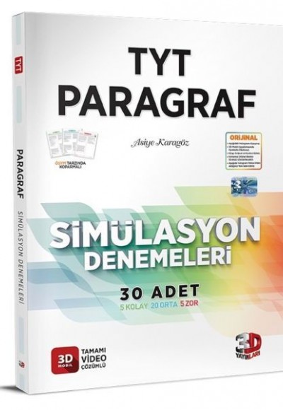 3D Yayınları TYT Paragraf Tamamı Video Çözümlü Simülasyon Denemeleri 3D Yayınları TYT Paragraf Tamamı Video Çözümlü Simülasyon Denemeleri