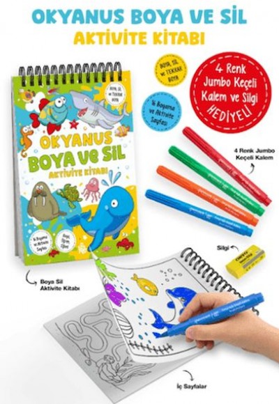 Okyanus - Boya ve Sil Aktivite Kitabı / 3 Yaş + Okyanus - Boya ve Sil Aktivite Kitabı / 3 Yaş +