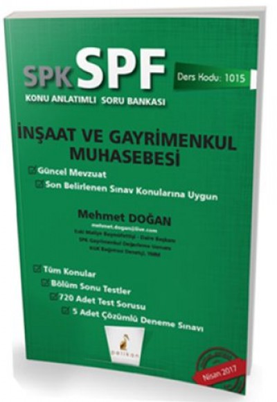 SPK-SPF İnşaat ve Gayrimenkul Muhasebesi Konu Anlatımlı Soru Bankası SPK-SPF İnşaat ve Gayrimenkul Muhasebesi Konu Anlatımlı Soru Bankası
