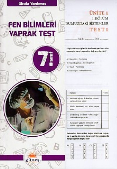 Güneş 7. Sınıf Fen Bilimleri Yaprak Test Güneş 7. Sınıf Fen Bilimleri Yaprak Test
