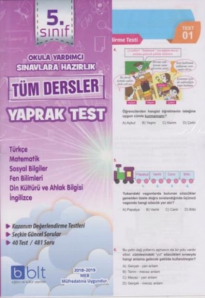 Bulut 5. Sınıf Tüm Dersler Yaprak Test Bulut 5. Sınıf Tüm Dersler Yaprak Test