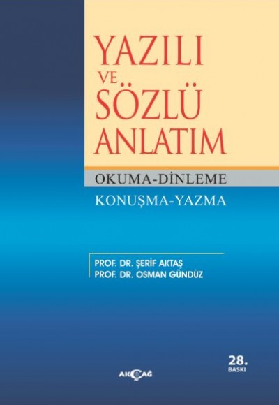 Yazılı ve Sözlü Anlatım Yazılı ve Sözlü Anlatım