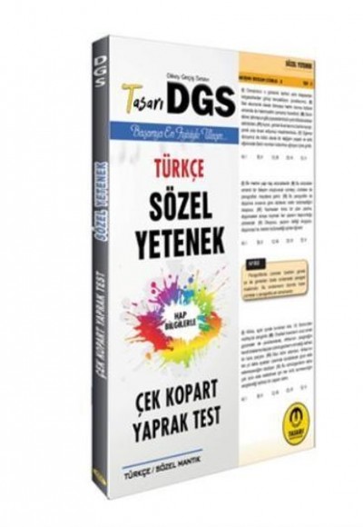 Tasarı 2020 DGS Türkçe Sözel Yetenek Çek Kopart Yaprak Test Tasarı 2020 DGS Türkçe Sözel Yetenek Çek Kopart Yaprak Test