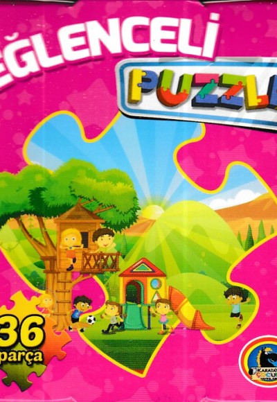 Eğlenceli Puzzle (36 parça) Pembe Kutu