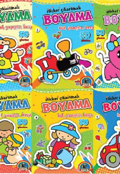 Sticker Çıkartmalı Boyama - Bul, Yapıştır, Boya (6 Kitap)