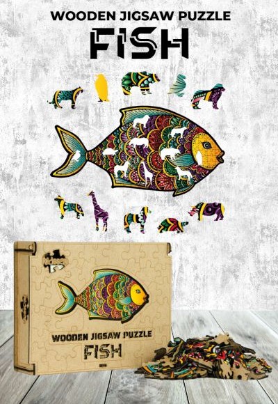 Ahşap Puzzle - Fish (182 parça)