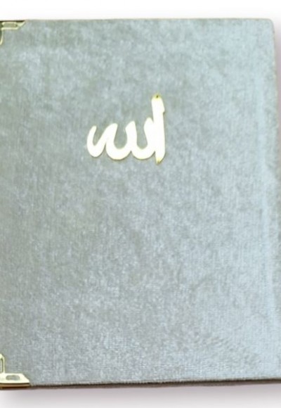 Çanta Boy Kadife Kapaklı Yasin Kitabı Süngerli 128 Sayfa Gri Renk