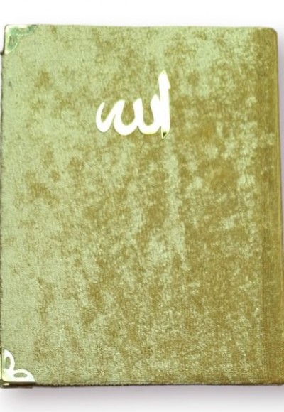 Çanta Boy Kadife Kapaklı Yasin Kitabı Süngerli 128 Sayfa Gold Renk