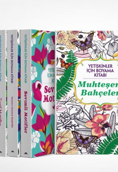 Yetişkinler İçin Boyama Kitabı - 4 Kitap Takım