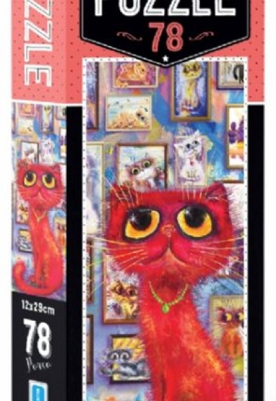 Blue Focus Red Cat - Puzzle 78 Parça