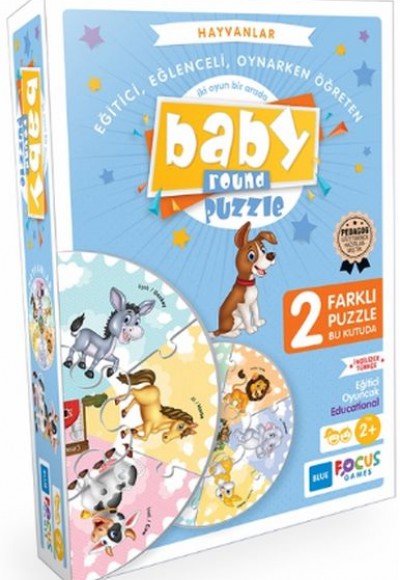 Blue Focus Hayvanlar - Baby Round Puzzle