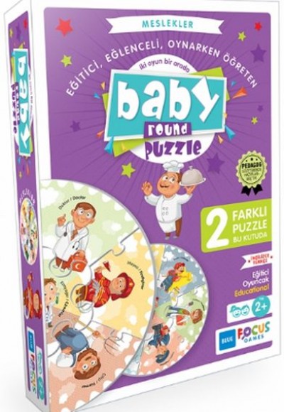 Blue Focus Meslekler - Baby Round Puzzle