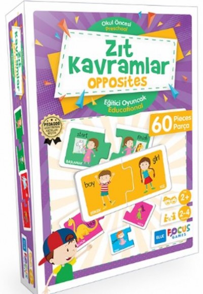 Blue Focus Zıt Kavramlar Opposites - Eğitici Oyunlar 60 Parça