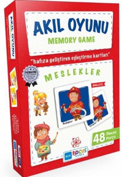 Blue Focus Memory Game Meslekler - Akıl Oyunu 48 Parça