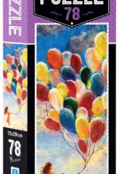 Blue Focus Flying Balloons - Puzzle 78 Parça