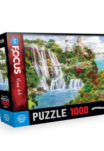 Blue Focus Puzzle Forest And Waterfall 1000 Parça