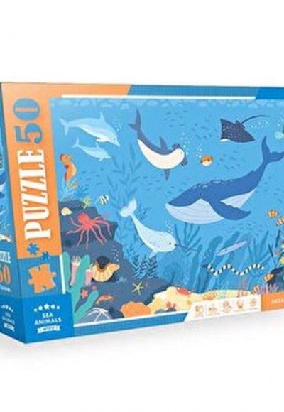 Blue Focus Sea Animals (Deniz Hayvanları) 50 Parça Puzzle