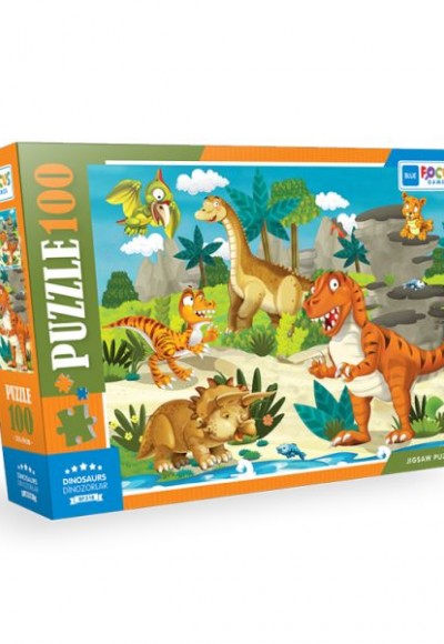 Blue Focus Dinosaur (Dinozor) - Puzzle 100 Parça