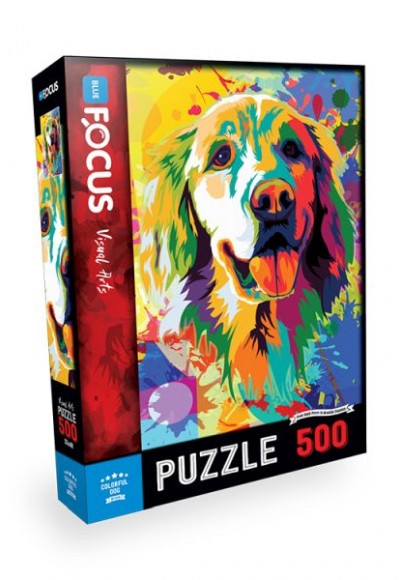 Blue Focus Colorful Dog (Renkli Köpek) - Puzzle 500 Parça