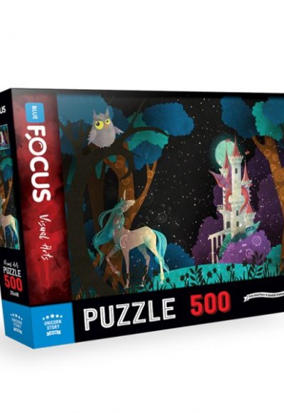 Blue Focus Unicorn Story (Tek Boynuzlu At Hikayesi) - Puzzle 500 Parça