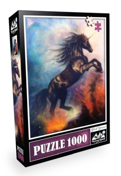 Neverland 1000 Parça - Black Unıcorn (Siyah Tek Boynuzlu At)