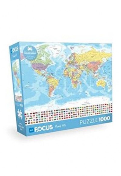 Blue Focus 1000 Parça - World Map (dünya Haritası)