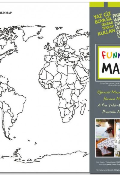 Funny Mat - Dünya Dilsiz Haritası 33,5x48cm