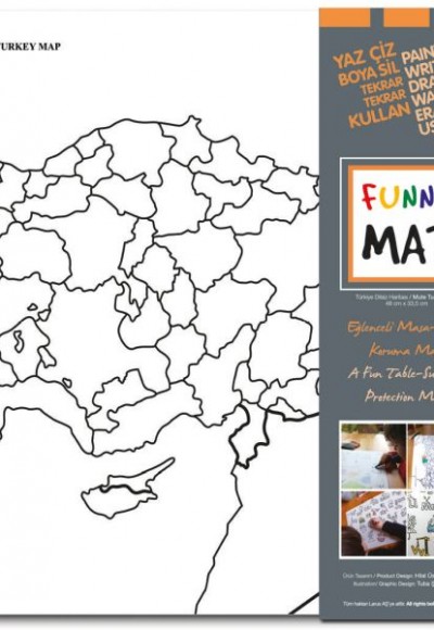 Funny Mat - Türkiye Dilsiz Haritası 33,5x48cm