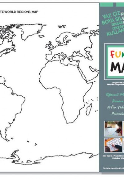 Funny Mat - Dünya Kıtalar Dilsiz Haritası 33,5x48cm