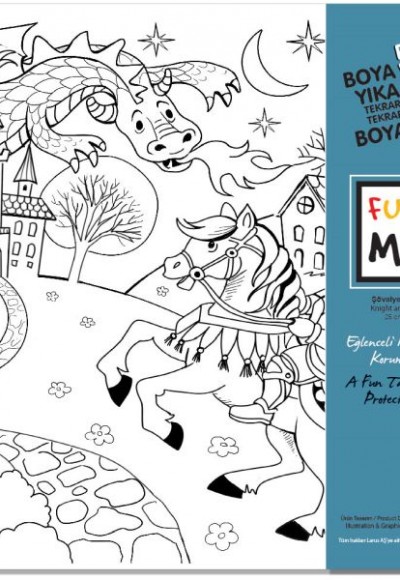 Funny Mat Şövalye ve Ejderha / Knight and The Dragon 25 x 35 cm