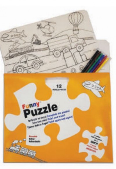 Funny Mat Puzzle - Taşıtlar 30x40cm
