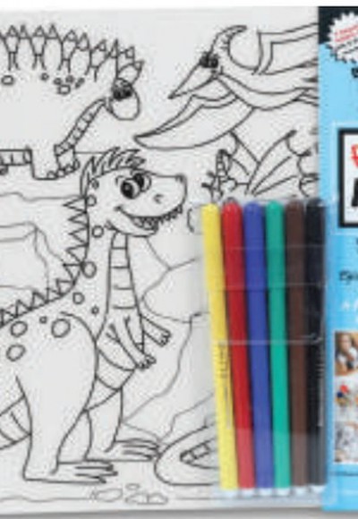 Funny Mat - Uzay Ve Dinozorlar 6'Lı Kalem Hediyeli 25 x 35 cm