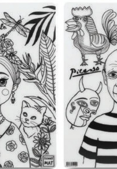 Funny Mat - Pablo Pıcasso Ve Frıda Kahlo 6'Lı Kalem Hediyeli 30 x 40 cm
