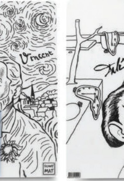 Funny Mat - Vıncent Van Gogh Ve Salvador Dalı 6'Lı Kalem Hediyeli 30 x 40 cm