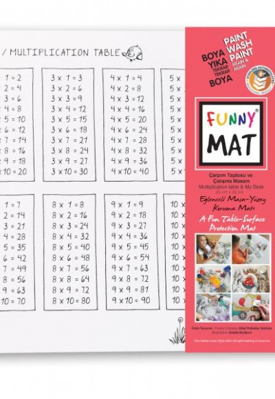 Funny Mat Çarpım Tablosu & Çalışma Masam 25X35Cm 2'Li Paket Beyaz Seri