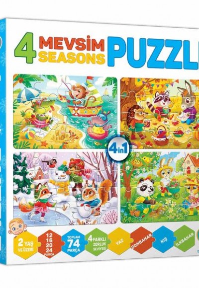 Circle Toys 12 + 16 + 20 + 24 Parça Puzzle: 4 Mevsim