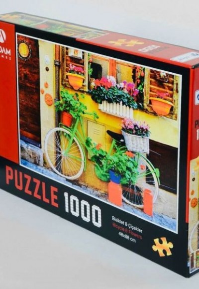 Bisiklet ve Çiçekler 1000 Parça Puzzle