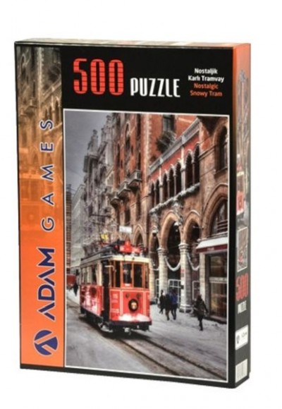 Nostaljik Karlı Tramvay 500 Parça Puzzle