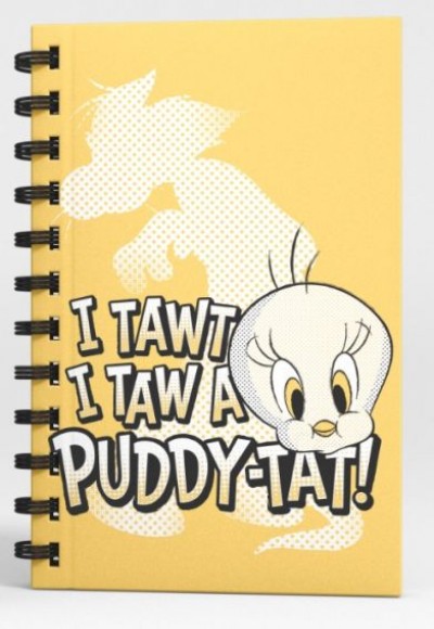 Tweety I Tawt I Taw a Puddy Tat Spiralli Defter Açık Sarı