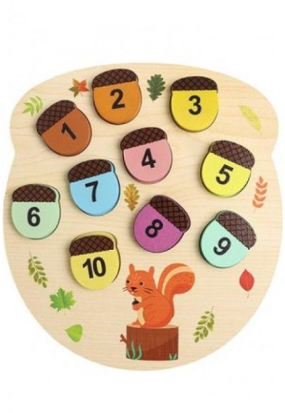 Çocuk Puzzle ve Yapboz Sincap bul-tak ahşap