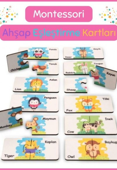 Montessorı Eşleştirme Kartları Puzzle-Aklımda Zeka Oyunları